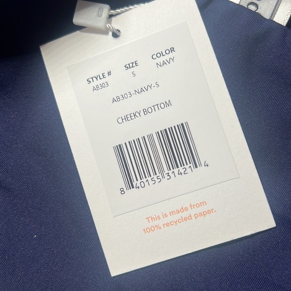 NWT Andie Swim The Cheeky Bottom Flat Bikini Navy Blue Size Small S NEW - Picture 9 of 12